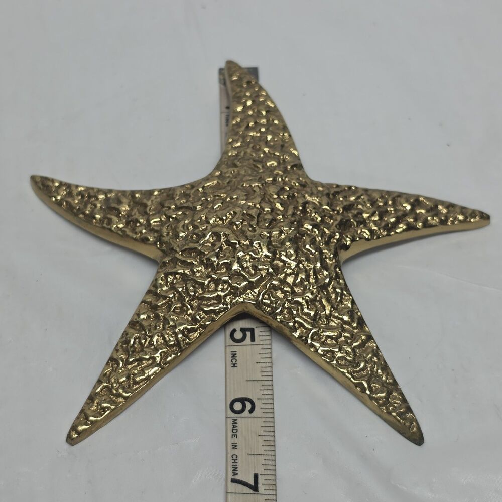Brass Starfish Wall Wanging Figurine Vintage Coastal Decor - Picture 6 of 6